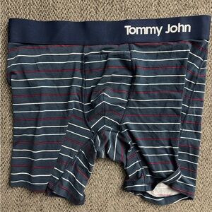 Tommy John Cool Cotton Boxer Briefs and second skin bundle Navy and White Stripe